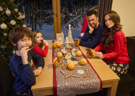 671/422 Teddy Cornette dámske pyžamo - vianočné, červené, bavlnené, s dlhým rukávom