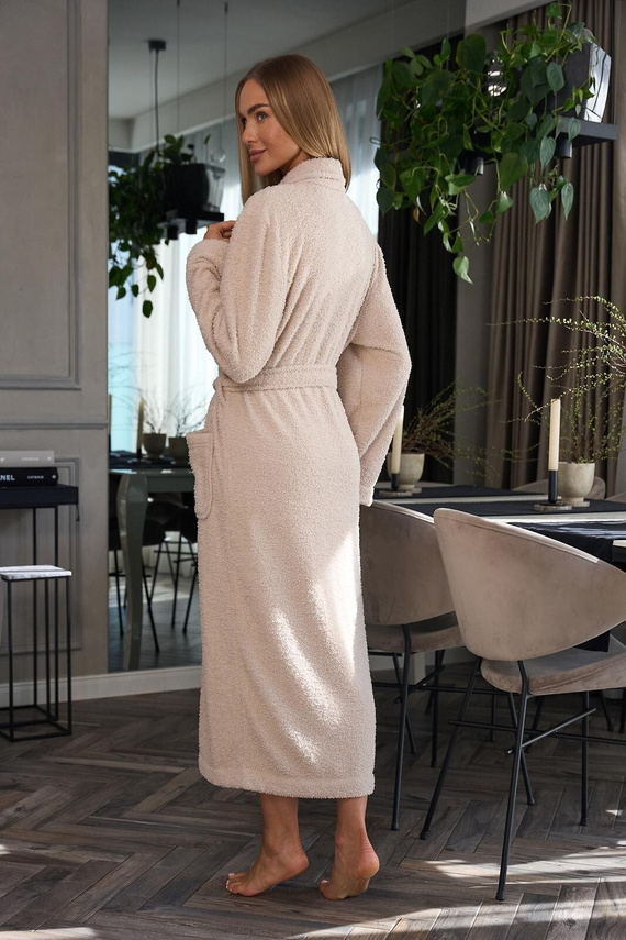 Dámsky župan L&L Celeste 2558 angora - dlhý, teplý, elegantný strih