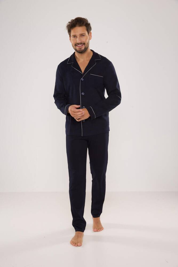 729 Norberto Pánske pyžamo De Lafense - tmavomodré