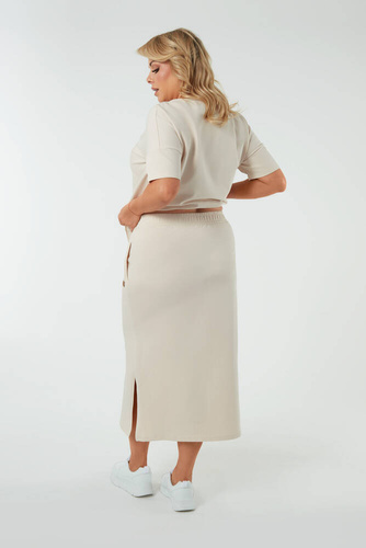 Dámska maxi sukňa Stella Italian Fashion - béžová