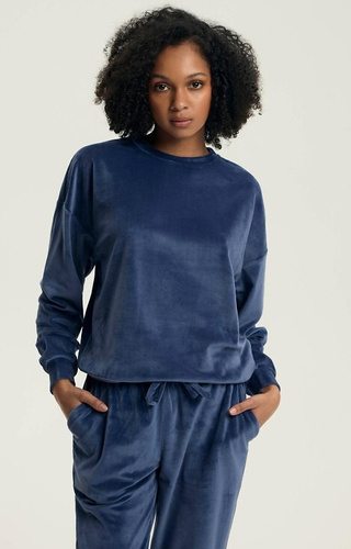 43722 Delanie Dámske velúrové pyžamo Henderson s dlhým rukávom a nohavicami