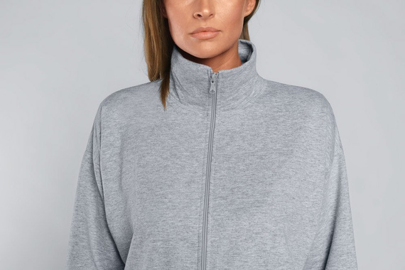 Grafi Dámsky župan na zips Italian Fashion- melange