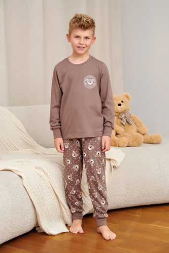 Doctor Nap 7509 Bear Club detská bavlnená dlhá pyžama s vreckami