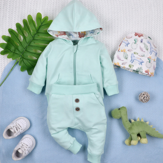 ABN-5574 Dino Explorer Detské tepláky Nini - organická bavlna, pohodlný pás