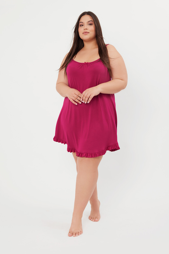 Štýl nočnej košele, úzke ramienko Talianska móda - víno