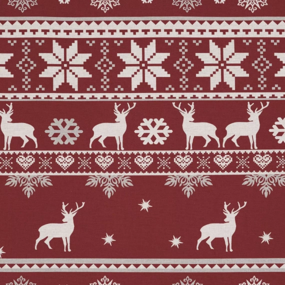 Oslo Vianočné posteľné prádlo Eurofirany červené - ranforce bavlna, obojstranné