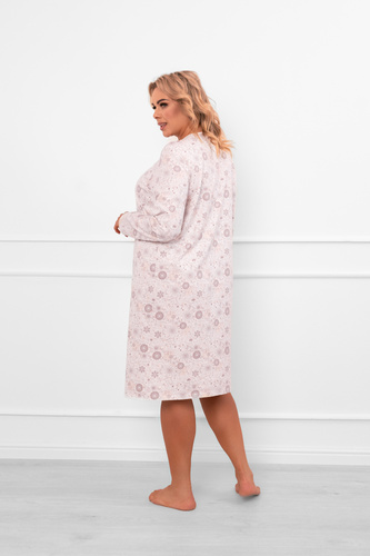 Dámska nočná košeľa Satui - bavlna, dlhý rukáv, kvetinový vzor Talianska móda