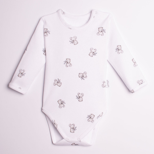 Body pre bábätká Nicol 223097 Figo 100% bavlna Koala dlhý rukáv biele