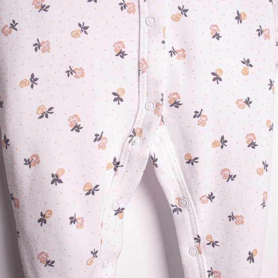 220031 Dojčenský overal Nicol 100% bavlna kvety s nožičkami