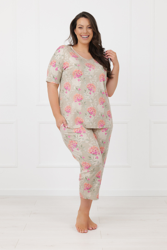 Dámske pyžamo Harmonia Italian Fashion nohavice s krátkym rukávom 3/4 viskóza