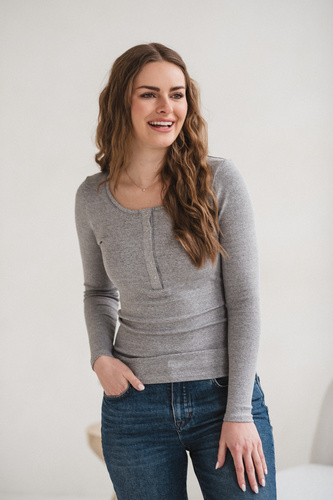 Tummy Milk&Love tehotenská a dojčiaca blúzka viskóza light gray melange