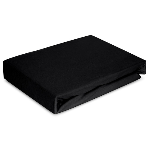 Jersey prestieradlo 4 Eurofirany s gumou bavlna elastan 190 g/m² čierne