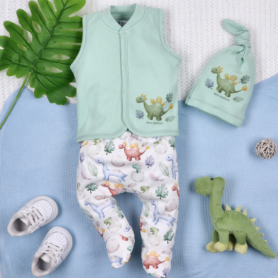 ABN-5575 Vesta Dino Explorer Nini - organická bavlna, pohodlné zapínanie