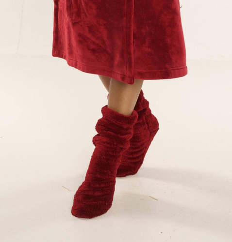 553/554 Wellsoft Hladké ponožky na spanie De Lafense - bordové