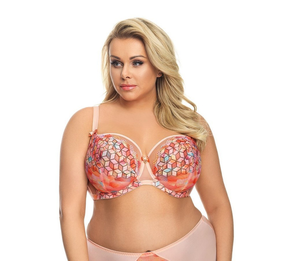 K 558 Dúhová mäkká podprsenka Gorsenia - broskyňová