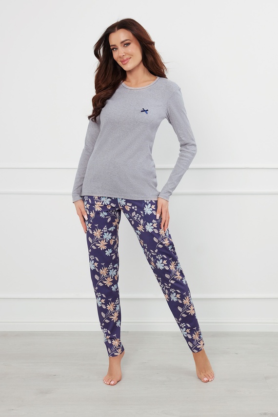 Pulia Dámske pyžamo s dlhým rukávom, dlhé nohavice Talianska móda - melange/print