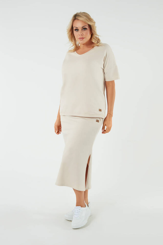 Dámska maxi sukňa Stella Italian Fashion - béžová