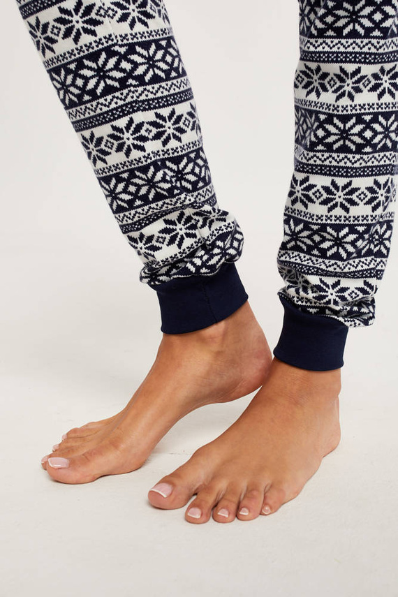 Arktyka Dámske pyžamo s dlhým rukávom a dlhými nohavicami Italian Fashion - námornícka modrá/potlač