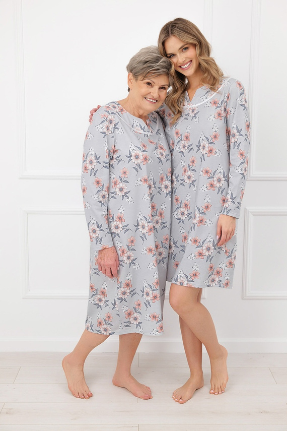 Dámska nočná košeľa Italian Fashion Basma 100 % bavlna, kvetinová, dlhá