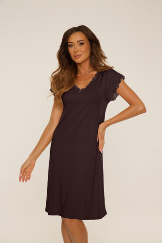 816 Nočná košeľa Hazel De Lafense - čokoládová