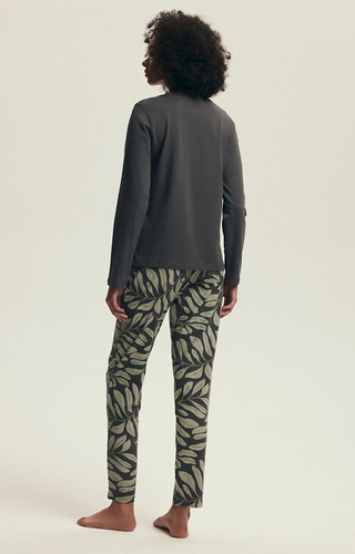 43685 Danna Dámske pyžamo Henderson šedé - bavlna, botanická potlač