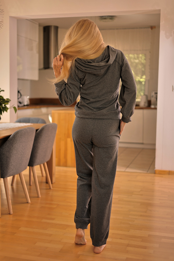 Brav dámske tepláky Mirale | Pohodlná bavlnená súprava | Poľská produkcia - sivá