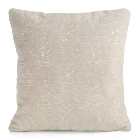 Vianočný návlek na vankúš Eurofirany Chp 296 45x45 cm, chenille s výšivkou, 300 g/m², béžový