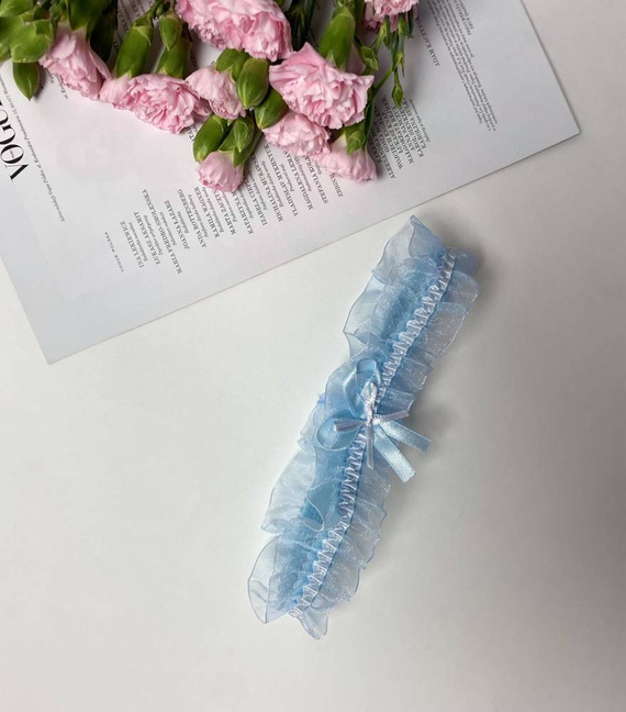 221 De Lafense šifónové podväzky - svetlomodré