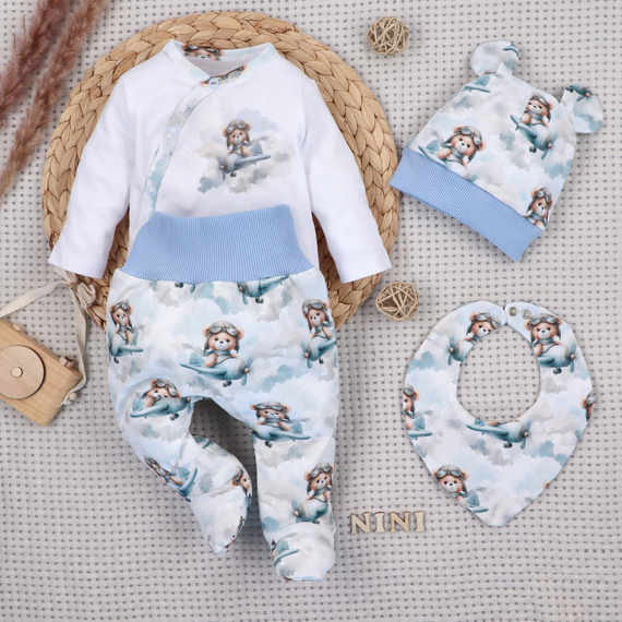 NINI ABK-0058/PIL 4-dielna detská súprava Baby Bear Pilot