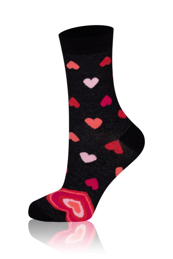 M30D Serce Pánske dlhé ponožky Italian Fashion - čierne