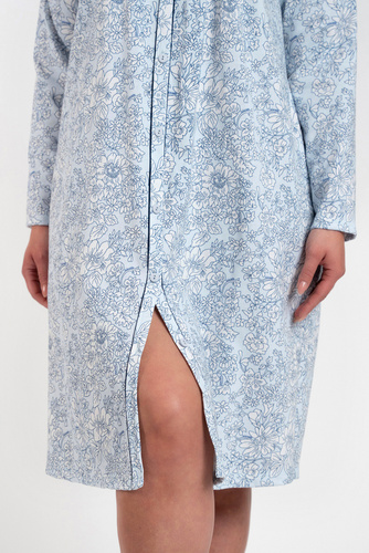 Nočná košeľa Talita s rozopnutými gombíkmi Talianska móda - modrá potlač