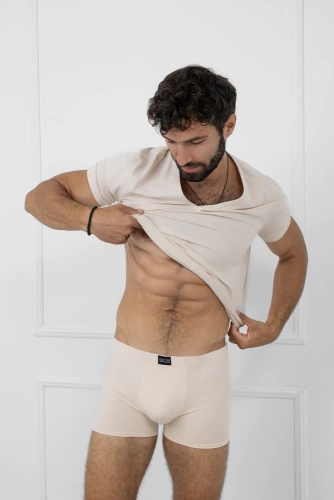 Apollo pánske boxerky Italian Fashion beige - bavlna, elastický strih