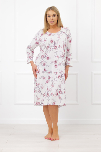 Nočná košeľa Italian Fashion Mariella 100 % bavlna, 3/4 rukáv, kvetinový vzor