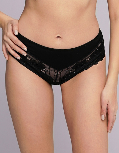 Ava 2253/B S-3XL nohavičky Brasil - čierne, čipkované, odhaľujúce poprsie | Sexy a pohodlné spodné prádlo