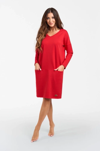 Karina dámska tunika s dlhým rukávom Italian Fashion - červená