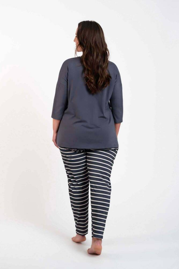 Betty Dámske pyžamo 3/4 rukáv, dlhé nohavice Italian Fashion - grafitová/grafitová potlač