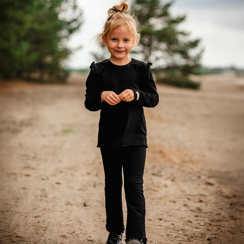 Simply Comfy Detské legíny do zvonu Eevi black- 100% bavlna, pohodlné a štýlové