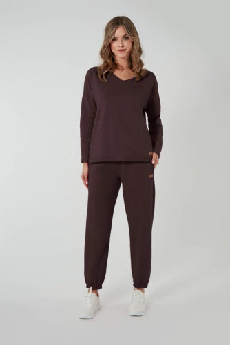 Madri Blúzka s dlhým rukávom Italian Fashion - hnedá