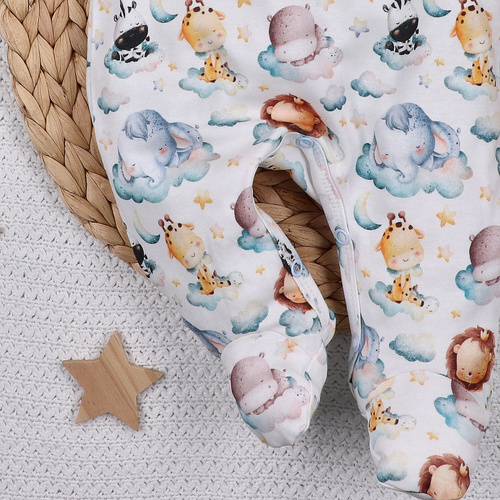 ABN-5607 Little Dreamers Nini detské dupačky z organickej bavlny - bezniklové zapínanie, hypoalergénne, poľská výroba