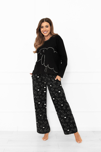 Dámske pyžamo Bonnie - bavlna, dlhý rukáv, dlhé nohavice, ovce Talianska móda