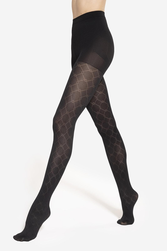 Modeline 07 Gatta pančuchy - 40 den, push-up, geometrický vzor