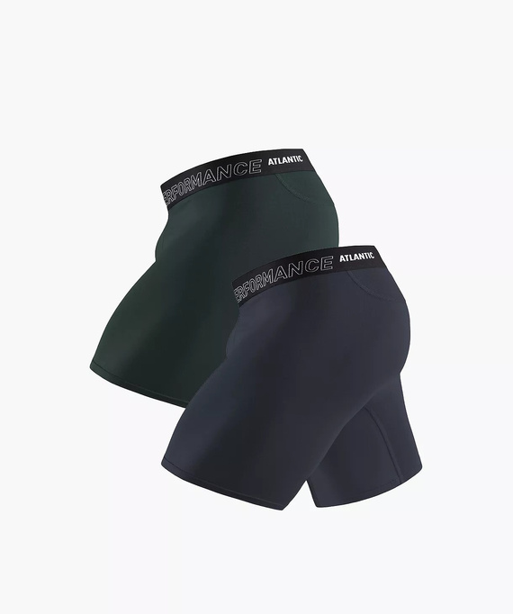 Pánske boxerky Atlantic Bamboo 2MH-1209 zeleno-grafitové Performance – 2 ks, bambusové