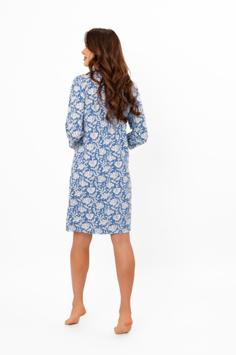 Dámska nočná košeľa Bisali - bavlna, ¾ rukáv, kvetinový vzor Italian Fashion