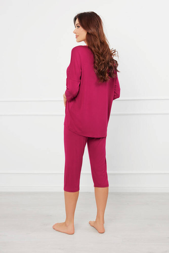 Natura Dámske 3/4 pyžamo Italian Fashion - víno