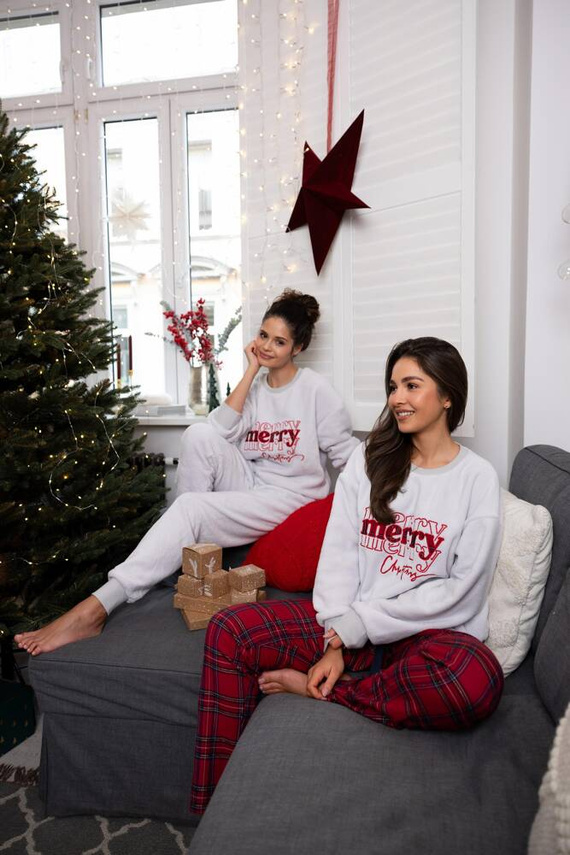 Dámske pyžamo Gween Soft/Flanel Sensis - sivé