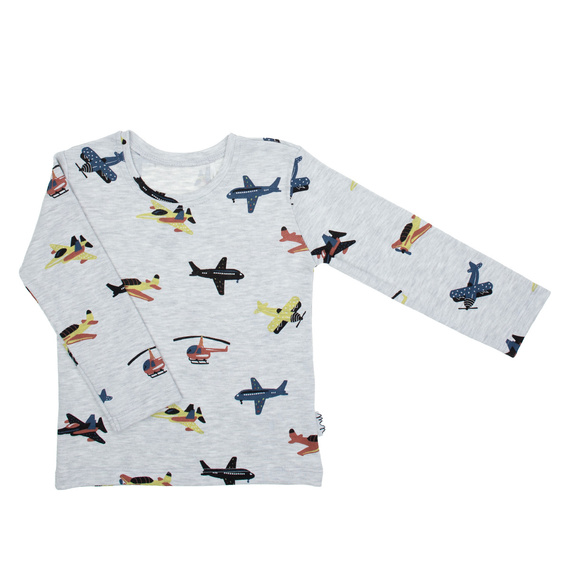 219138 Willy Nicol detská blúzka sivá z bavlny s dlhým rukávom