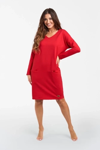 Karina dámska tunika s dlhým rukávom Italian Fashion - červená