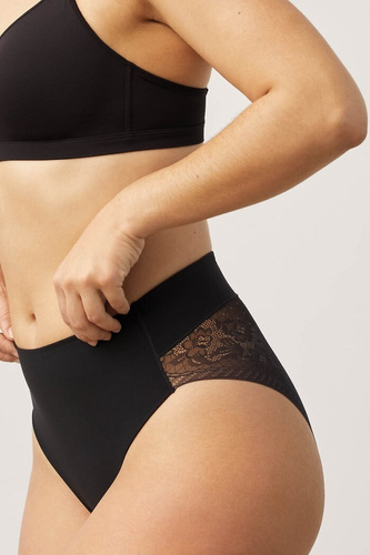 19617 Ysabel Mora dámske nohavičky čierne - čipkované, pohodlné, klasické