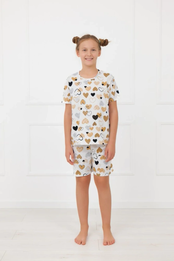 Dievčenské pyžamo Ariela Italian Fashion - bavlna, krátky rukáv, šortky