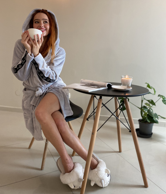 626 Abigail Dámsky krátky župan Forex - svetlosivý